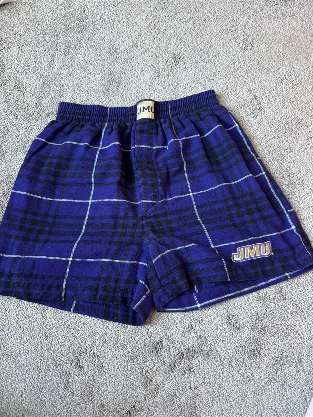 Concepts Sport JMU Plaid Boxer SIZE S Purple James Madison University Lounge